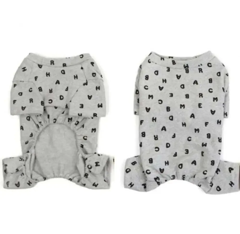 Small Dog Jumpsuit/Pajamas  Cotton Soft Warm Cute Letters Printed